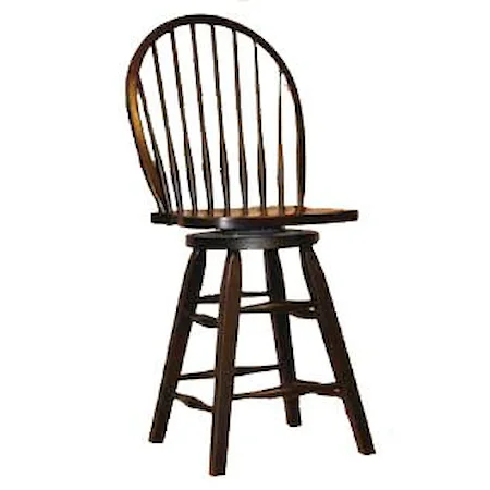 24" Spindle Back Barstool with Swivel Seat